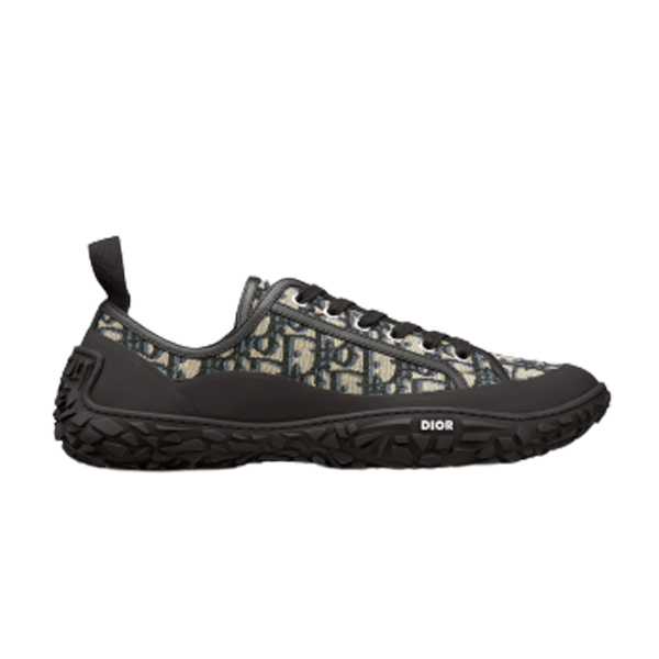 D10rIZON DERBY SHOE BEIGE AND BLACK D10r OBLIQUE JACQUARD AND BLACK RUBBER   DO090