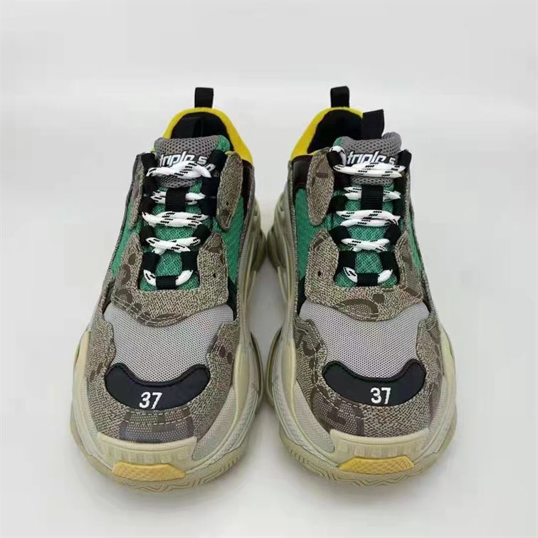 Gvc*1 X Ba1en*iaga THE HACKER PROJECT TRIPLE S BEIGE GREEN YELLOW   GCC074