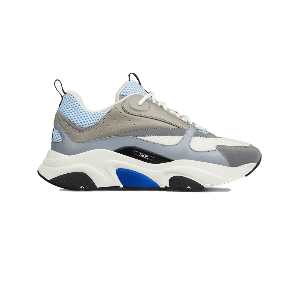 D10r B22 SNEAKERS WHITE AND BLUE TECHNICAL MESH AND GRAY CALFSKIN   DO001