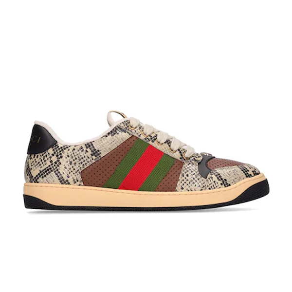 Gvc*1 SCREENER PYTHON-EMBOSSED LEATHER SNEAKER   GCC108