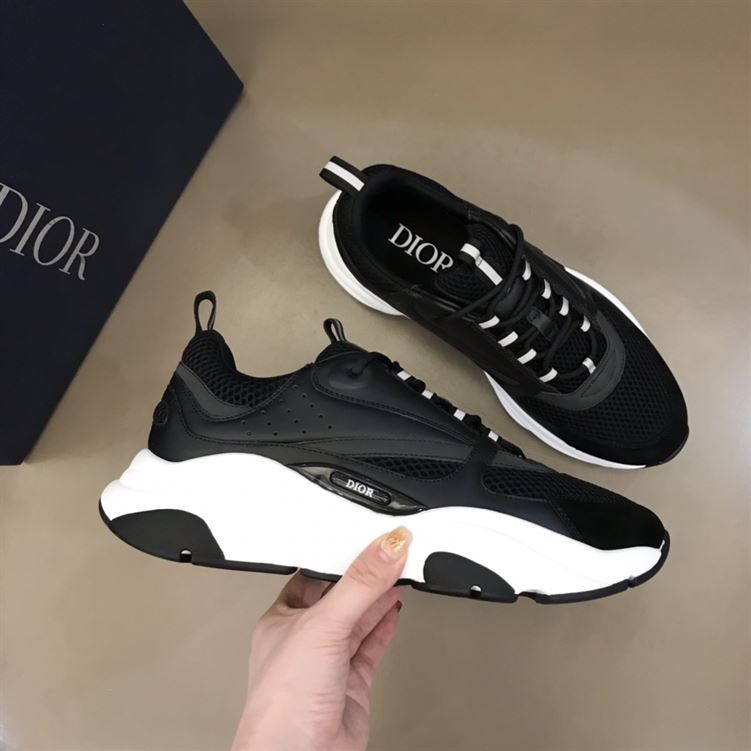 D10r B22 SNEAKERS BLACK TECHNICAL MESH AND CALFSKIN   DO004