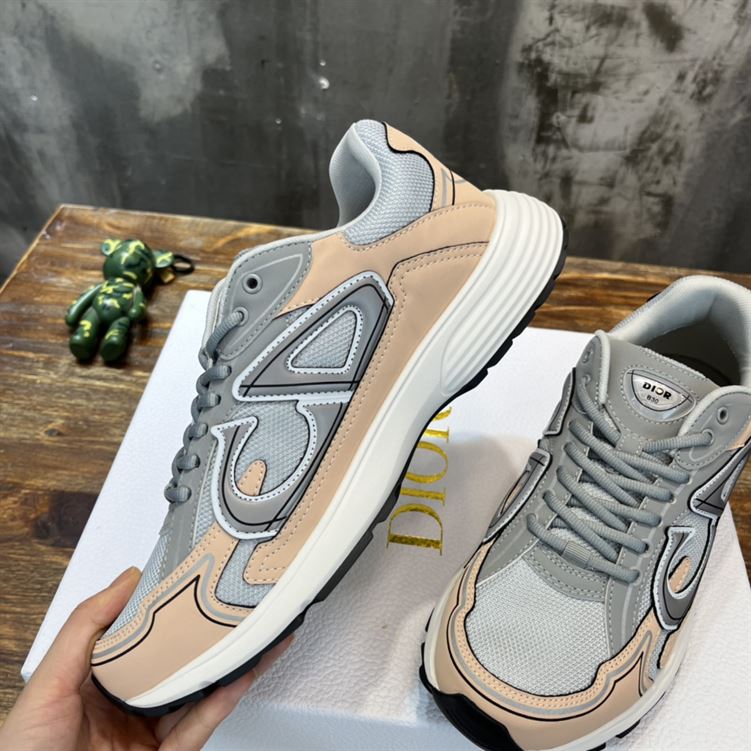 D10r B30 SNEAKER GRAY MESH AND LIGHT PINK AND GRAY TECHNICAL FABRIC   DO058