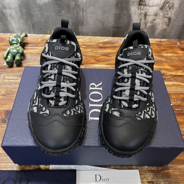 D10rIZON DERBY SHOE BEIGE AND BLACK D10r OBLIQUE JACQUARD AND BLACK RUBBER   DO090