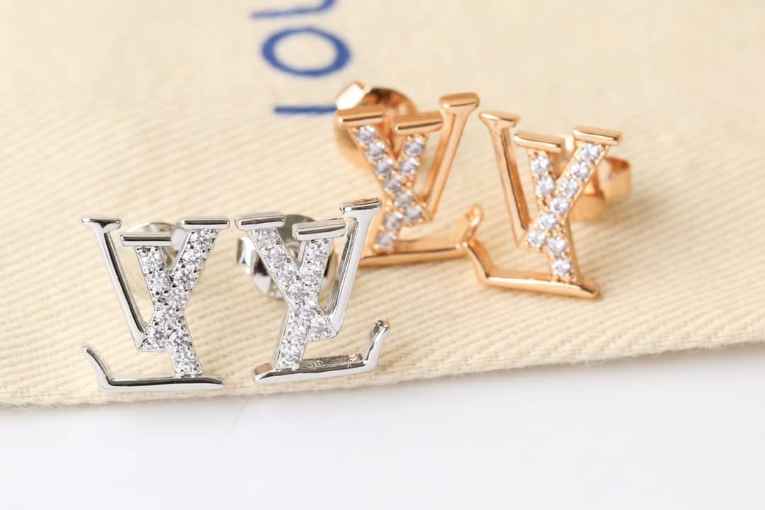 LV Hoop Earrings Dupe Logo