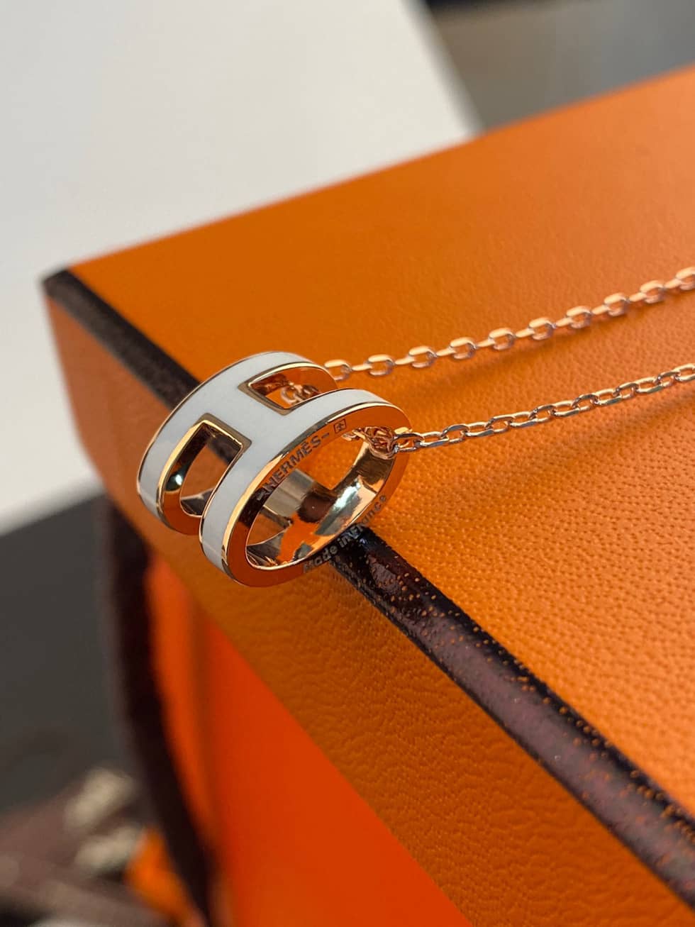 Knockoff H**me5 Logo Necklace