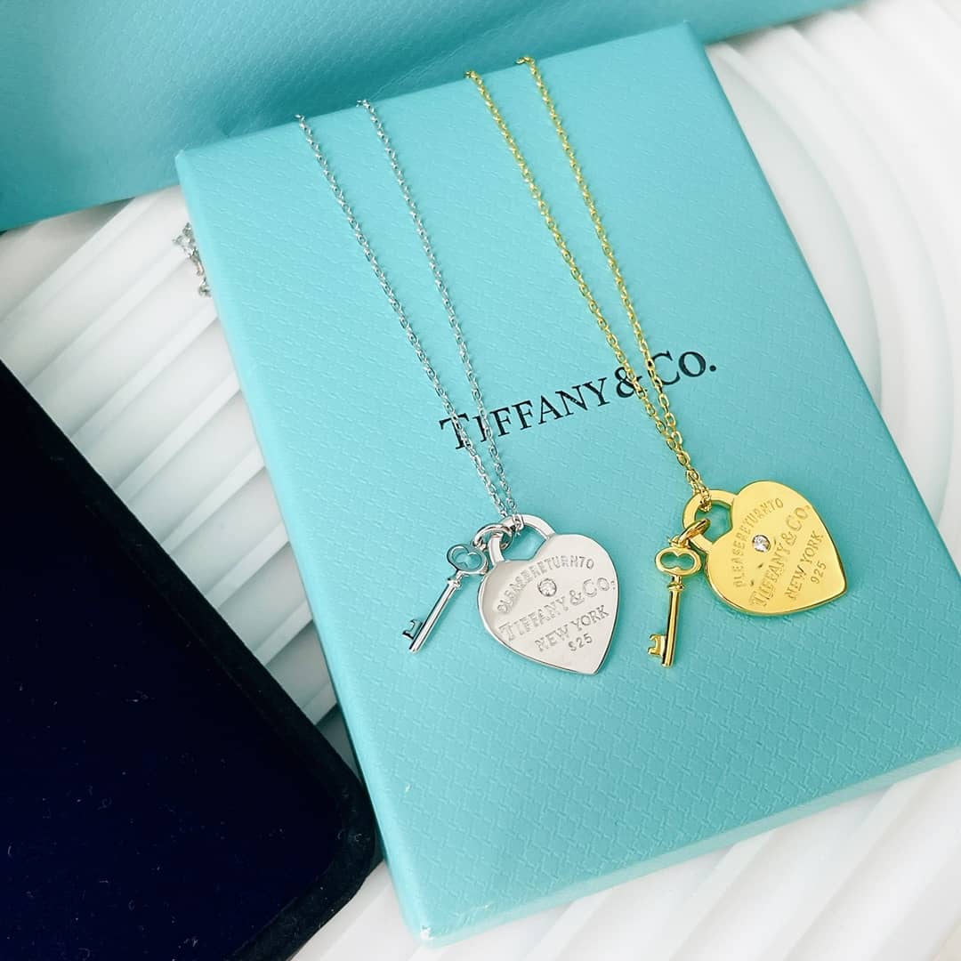 Fake T*f*ny Logo Necklace