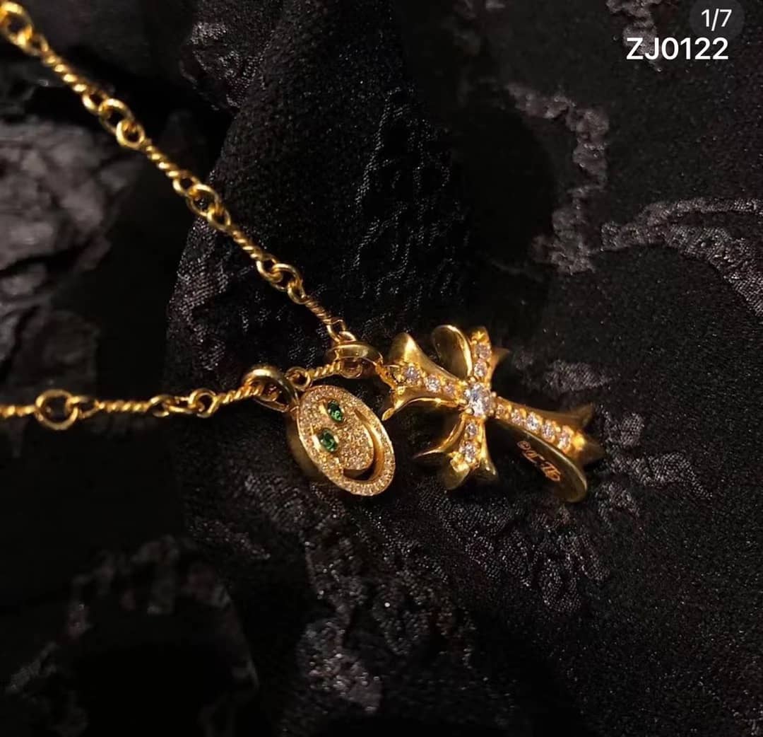 Wholesale Ch*0me He**ts Logo Necklace