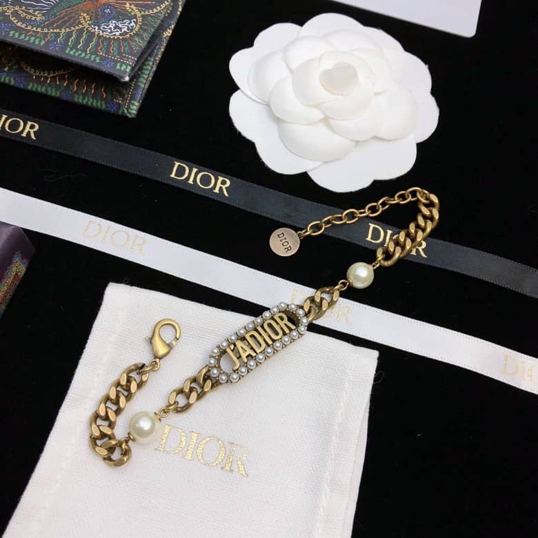 Fake Chr1st1an D10r Logo Bracelet