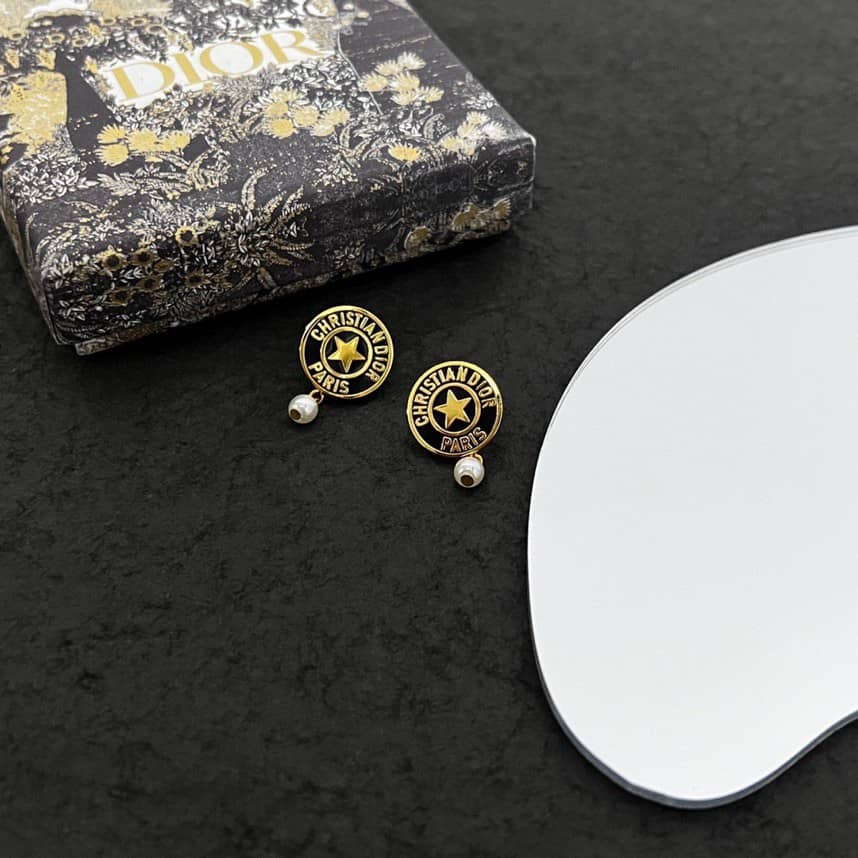 Fake Chr1st1an D10r Logo Earring