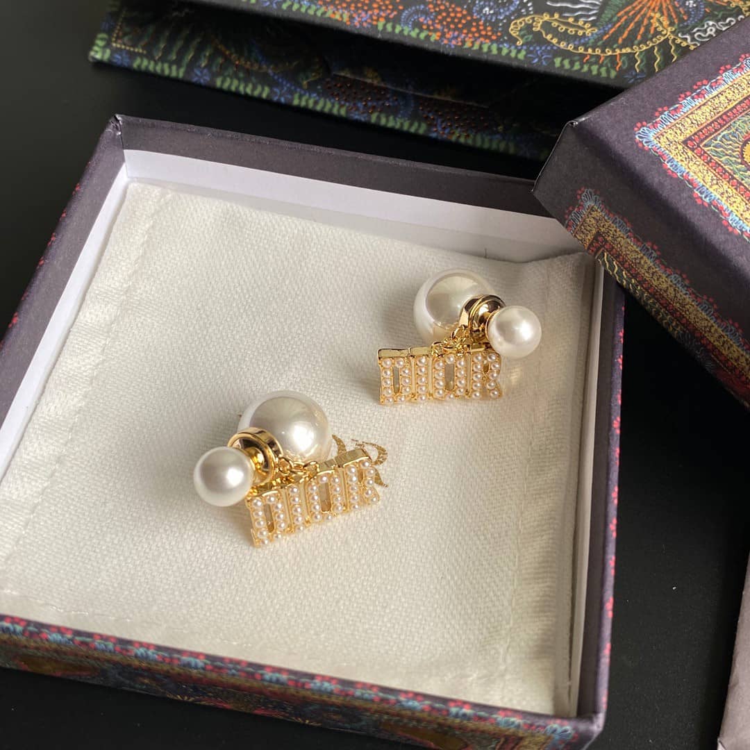 Fake Chr1st1an D10r Logo Earring