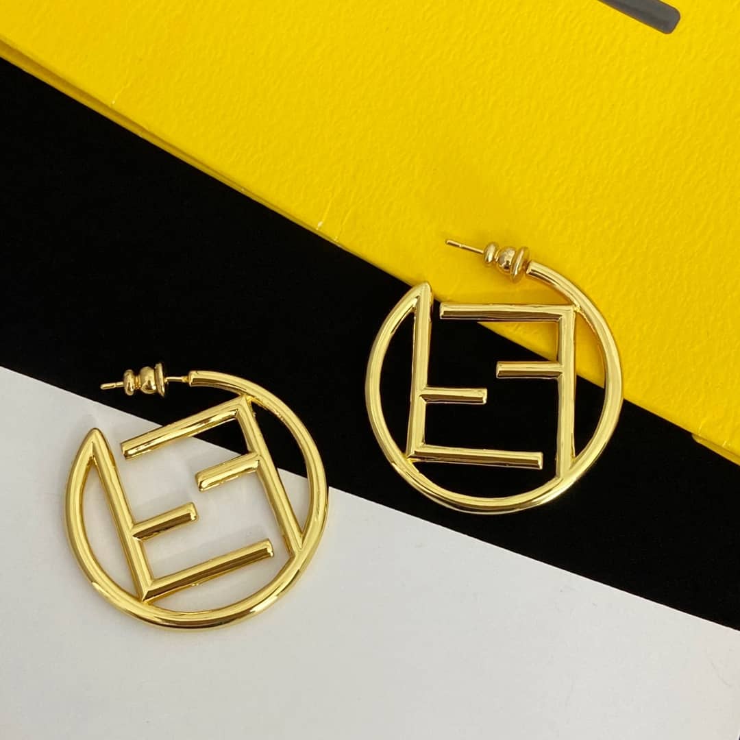 Knockoff F**di Logo Earring