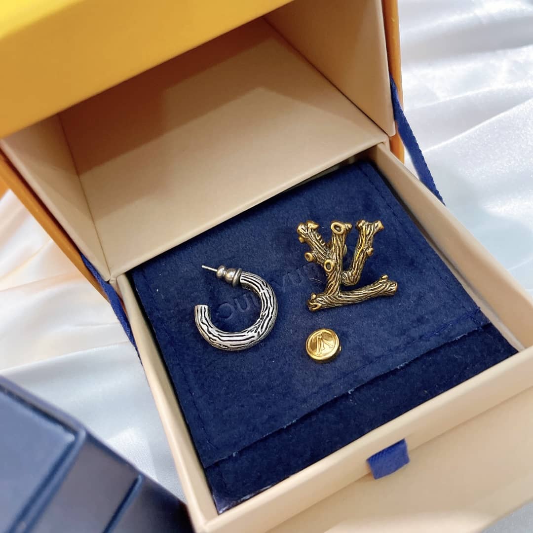 LV Hoop Earrings Dupe Logo