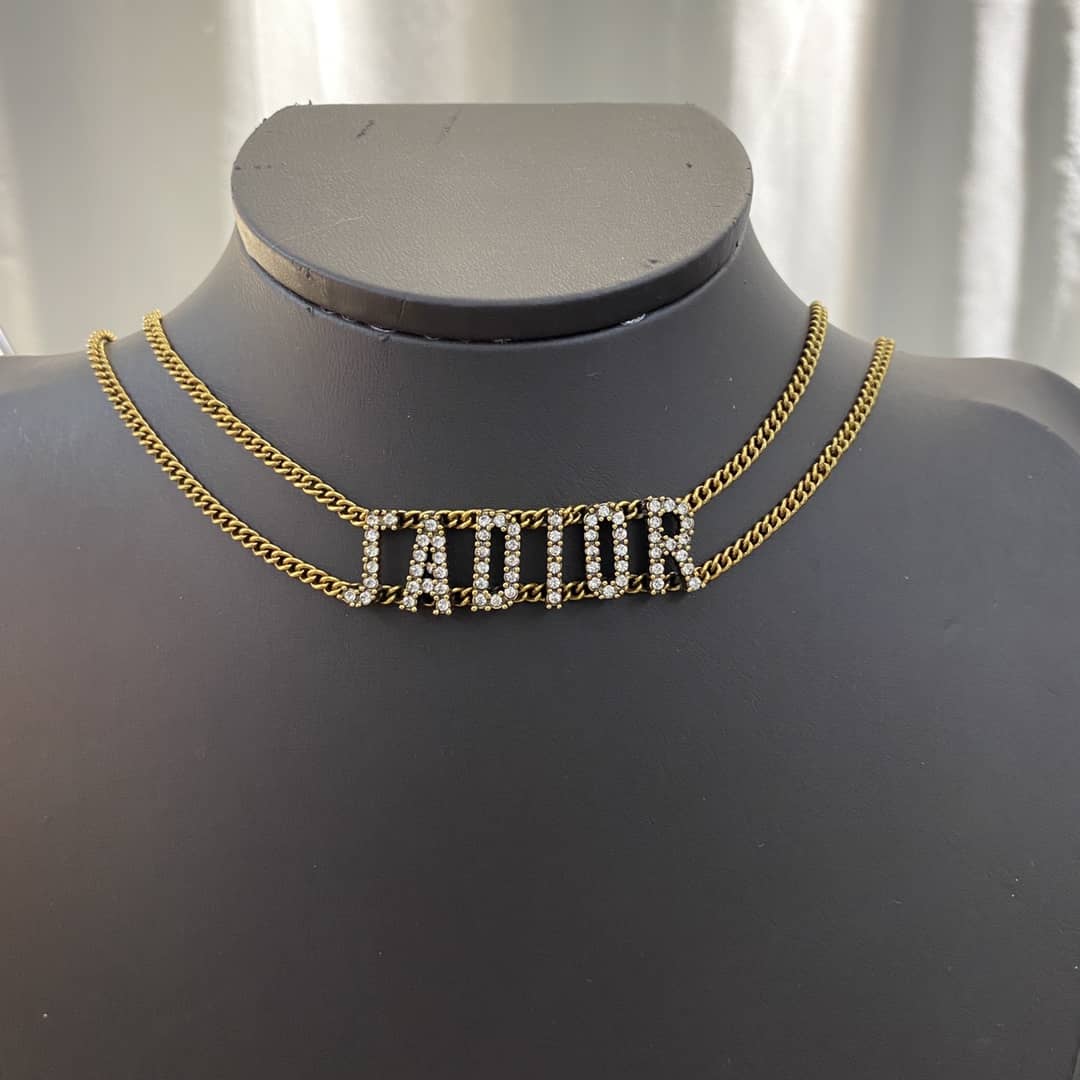 Fake Chr1st1an D10r Logo Necklace