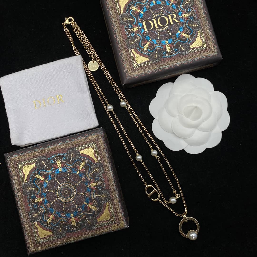 Knockoff Chr1st1an D10r Logo Necklace