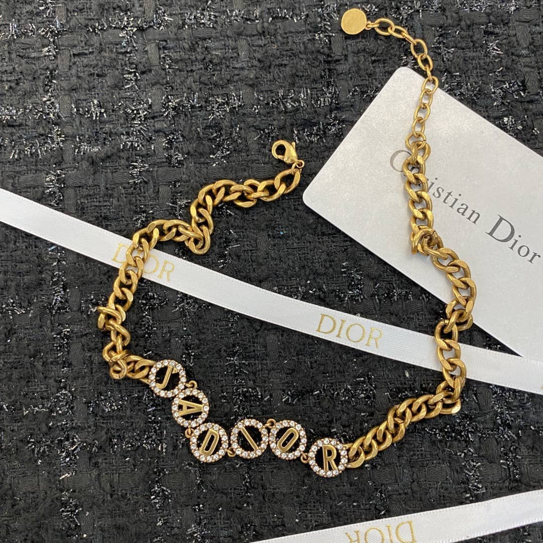 Knockoff Chr1st1an D10r Logo Necklace