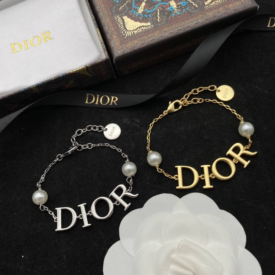Fake Chr1st1an D10r Logo Bracelet