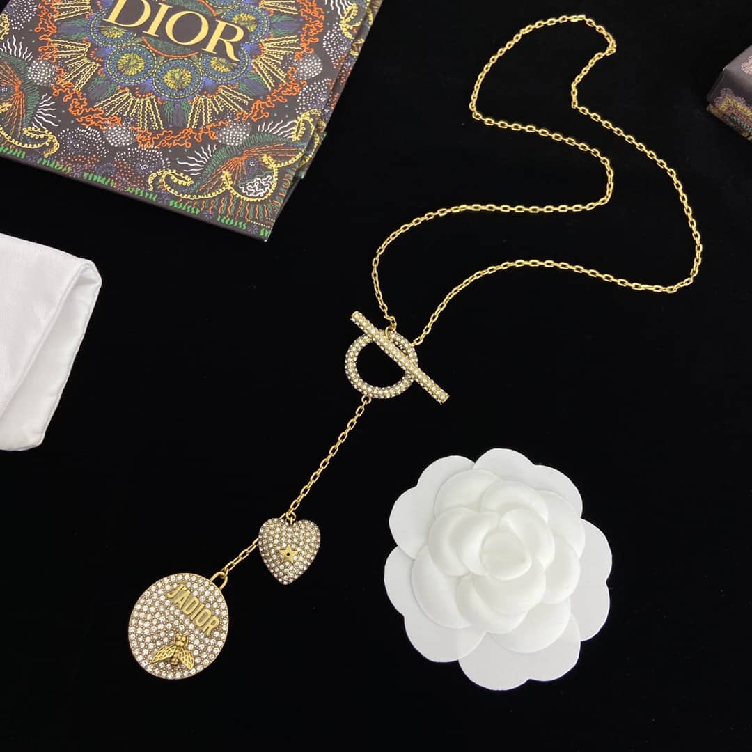 Fake Chr1st1an D10r Logo Necklace