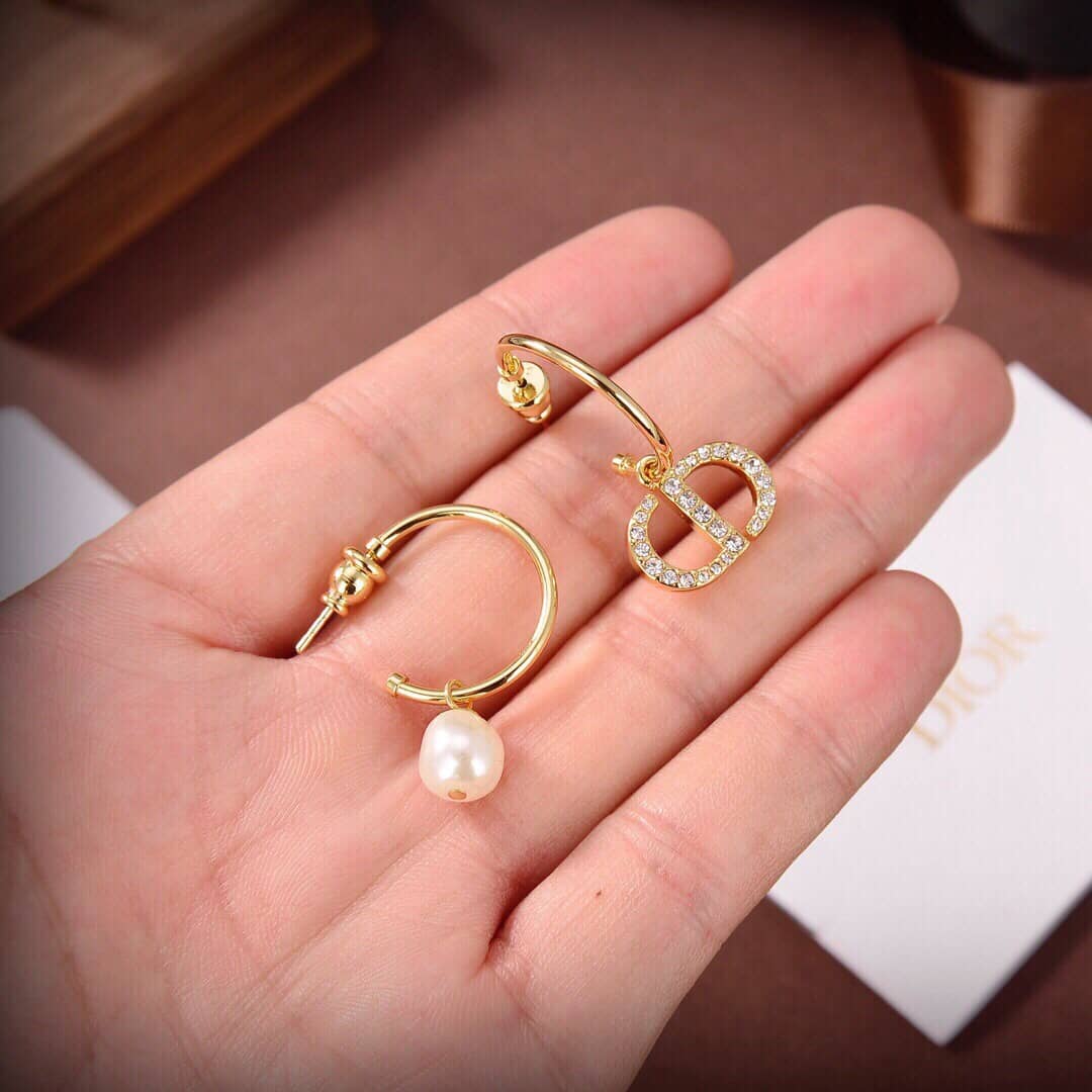 Fake Chr1st1an D10r Logo Earring