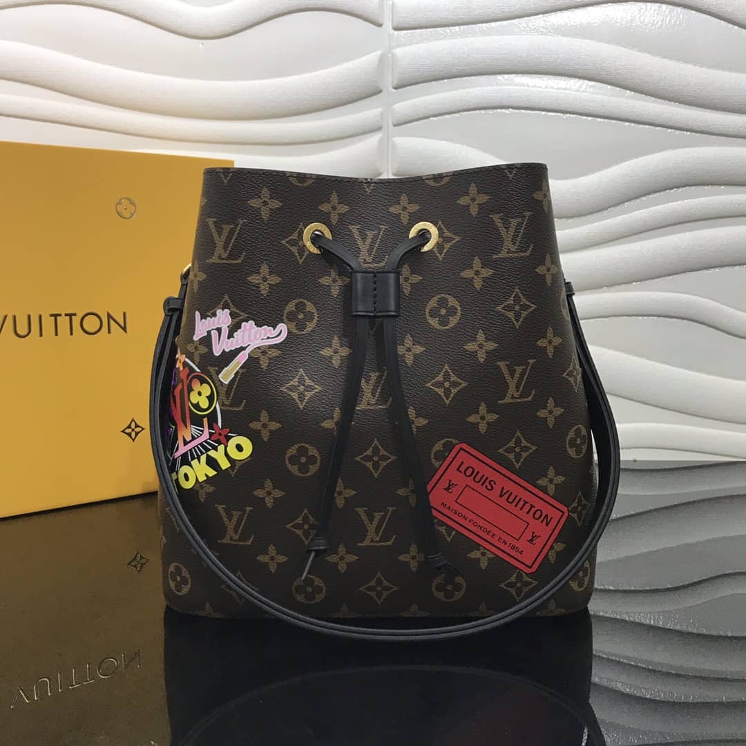 L0vis Vvtt0n Neonoe Monogram Canvas Noir Replica Shoulder Bag M44020