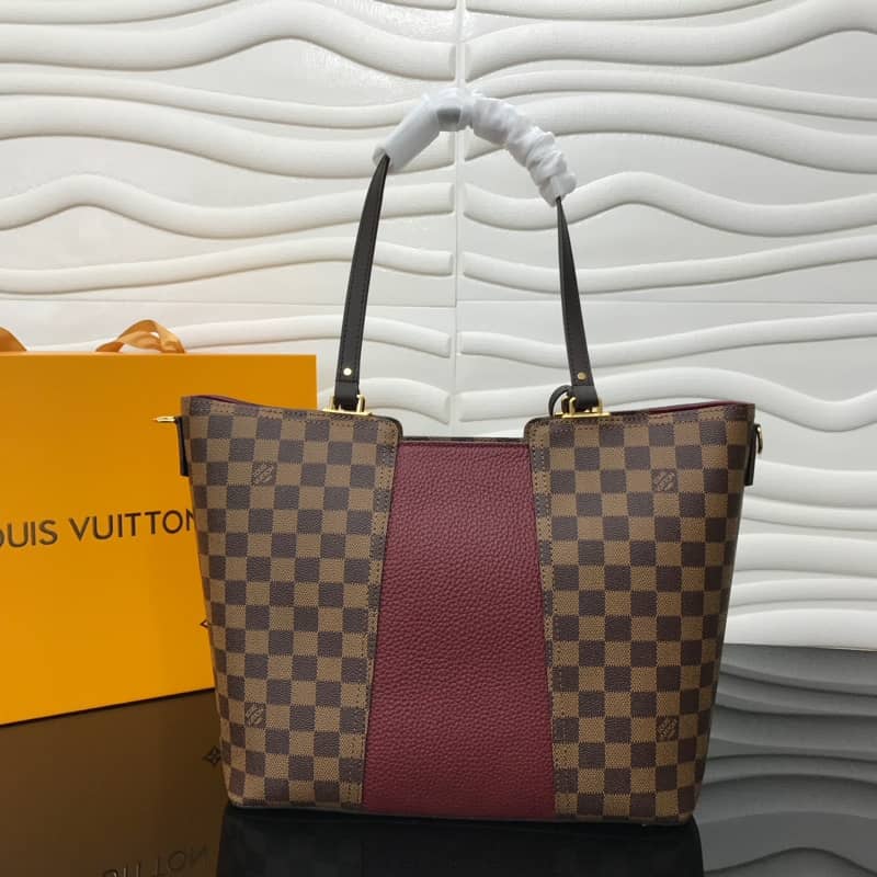 L0vis Vvtt0n Jersey Damier Ebene Canvas Magnolia Bag Replica Purple N44041