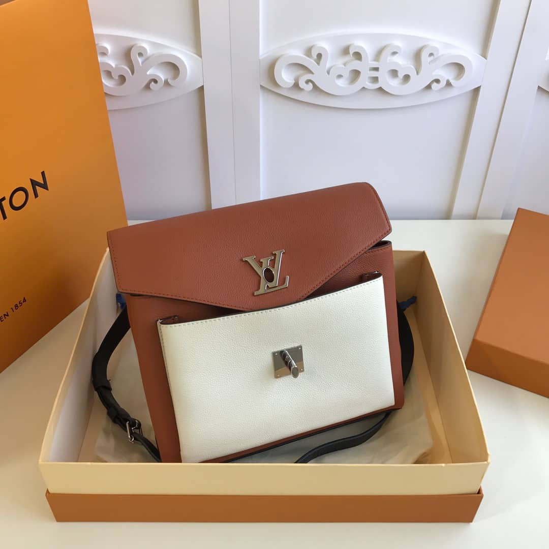 L0vis Vvtt0n MyLockMe Satchel 2way Leather Grain Bag Replica M54849