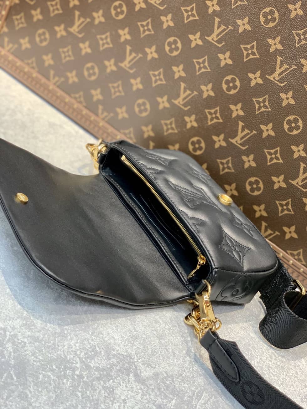 L0vis Vvtt0n Wallet On Strap Bubblegram Black M81398 Replica