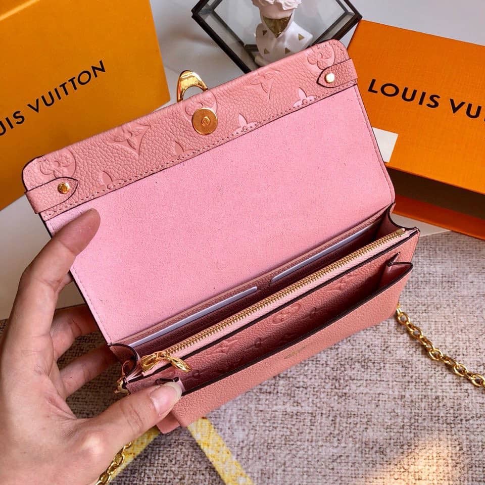 L0vis Vvtt0n Monogram Empreinte Vavin Chain Long Wallet Replica Pink M67839