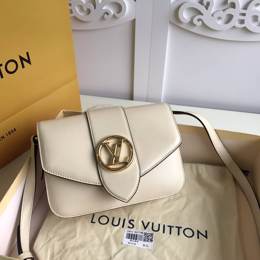 L0vis Vvtt0n Pont9 Neuf Leather Replica Shoulder Bag White M55948