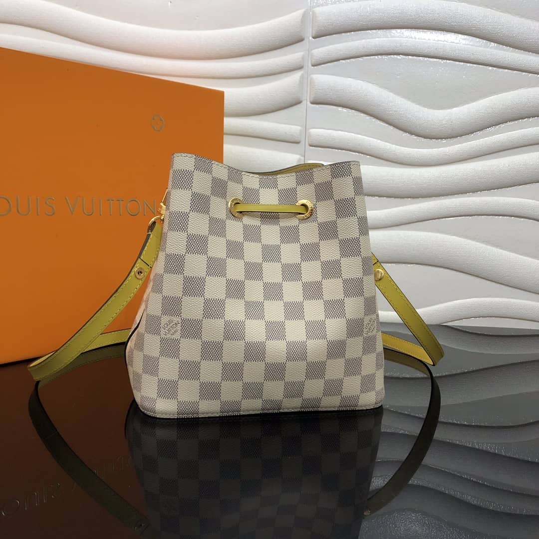 L0vis Vvtt0n Noe Monogram Canvas Replica Bucket Bag Yellow