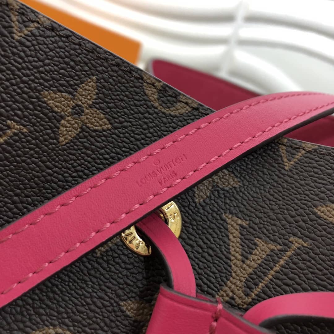 L0vis Vvtt0n Neonoe Replica Bucket Bag Brown Pink Red M44020