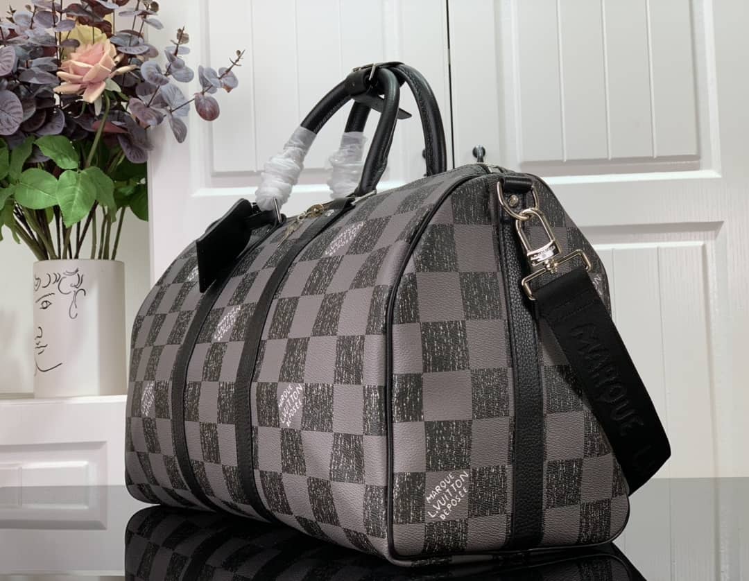 L0vis Vvtt0n Keepall Bandoulière 45 Virgil Abloh Bag Replica Black N80404