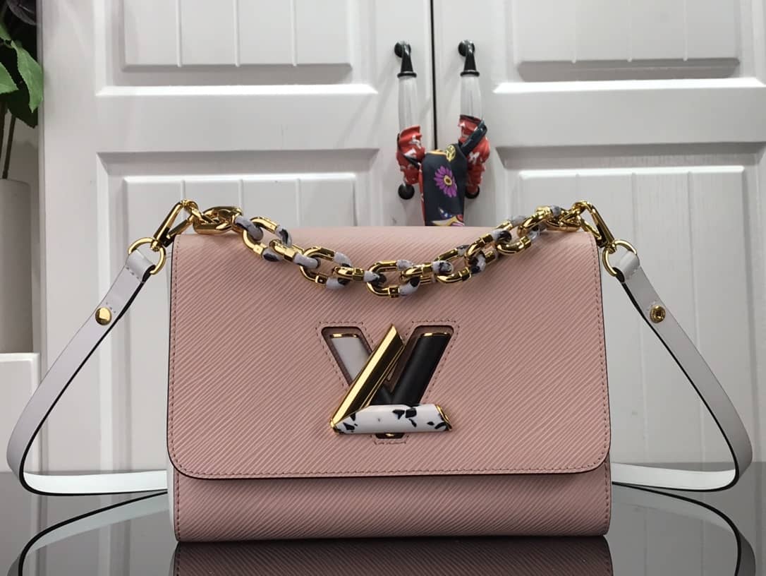 L0vis Vvtt0n Monogram 2Way Leather Twist Replica Handbag Pink M58526