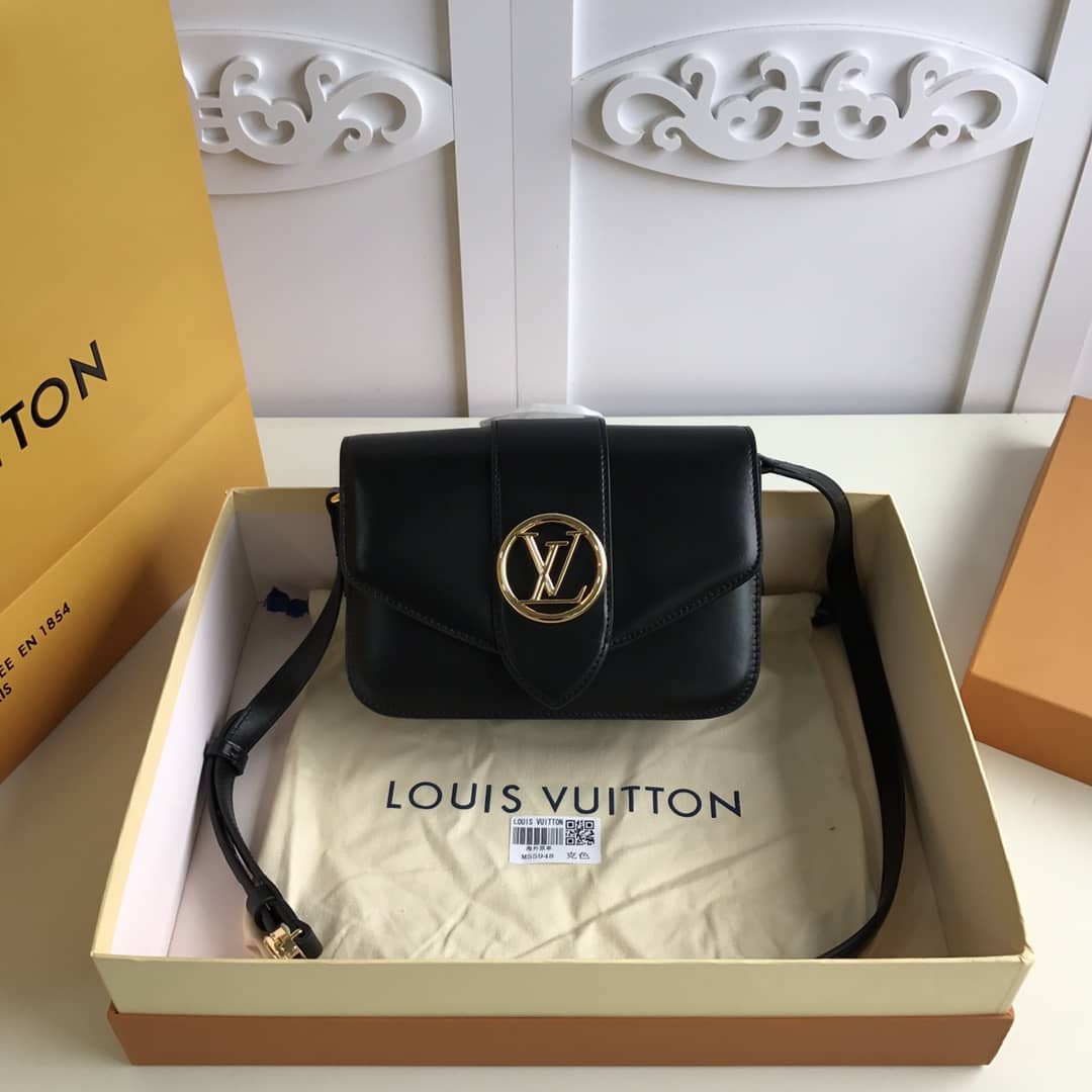 L0vis Vvtt0n Pont9 Neuf Leather Replica Shoulder Bag Black M55948