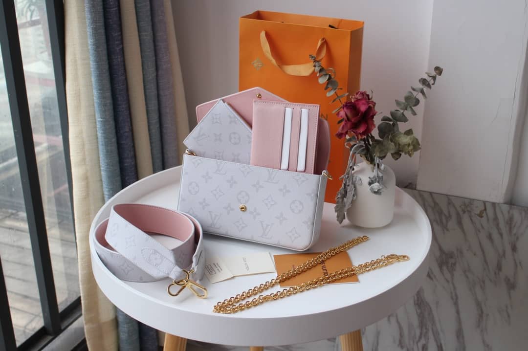 L0vis Vvtt0n Felicie Crossbody Small Canvas Leather Replica Bag White M61276