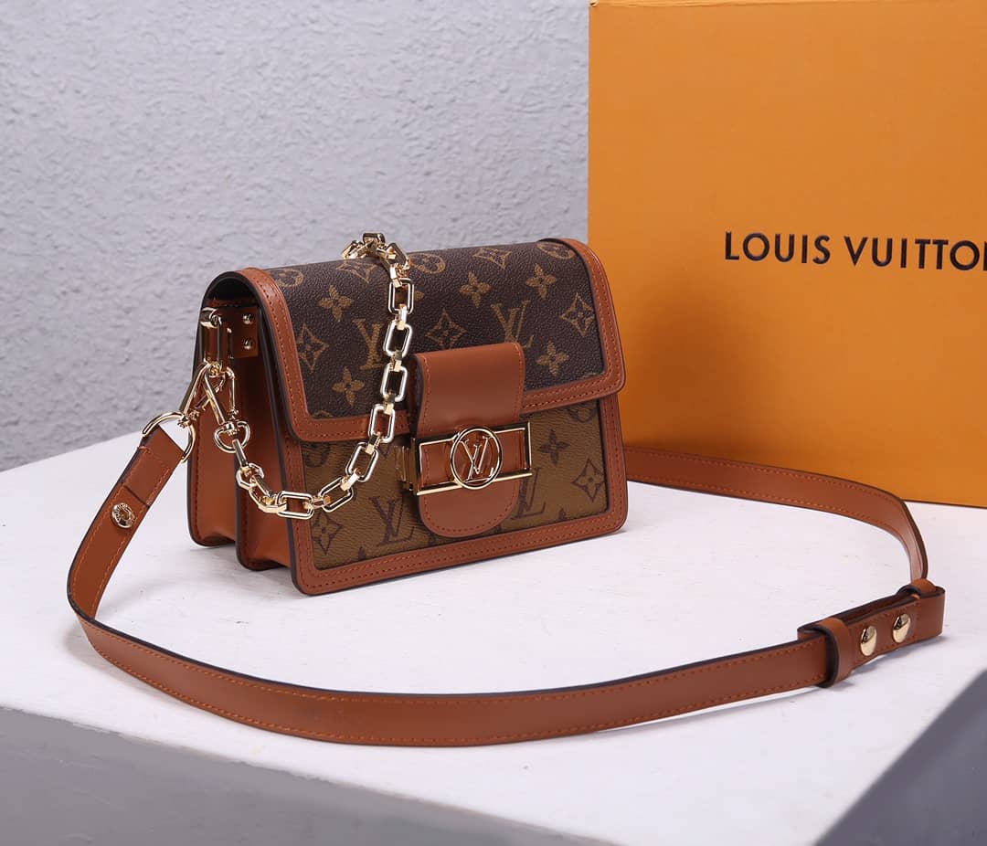 L0vis Vvtt0n Dauphine Mini Monogram Replica Crossbody Bag Brown M44580