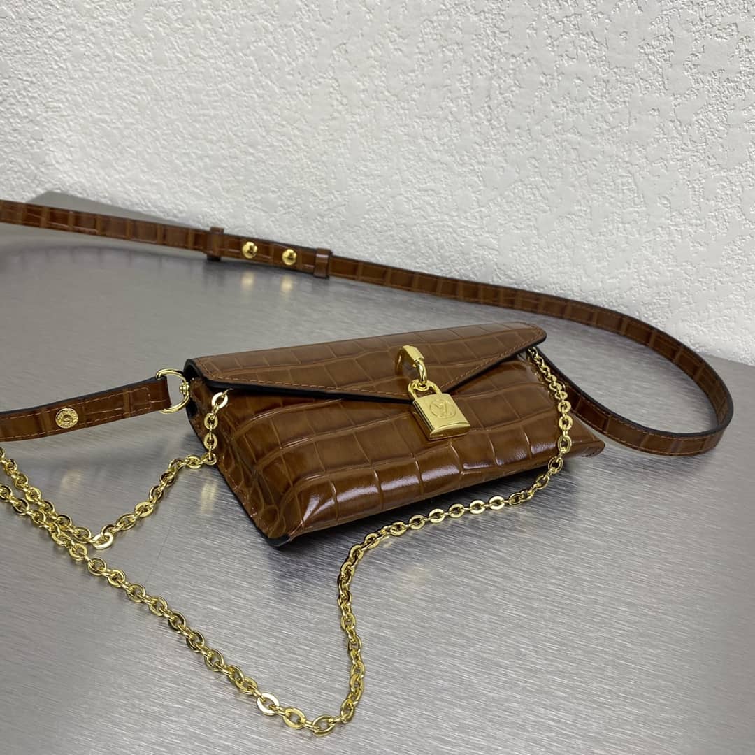 L0vis Vvtt0n 7 Star Chain Clutch Bag Brown