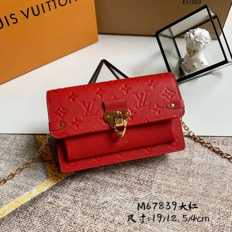 L0vis Vvtt0n Monogram Empreinte Vavin Chain Long Wallet Replica Red M67839