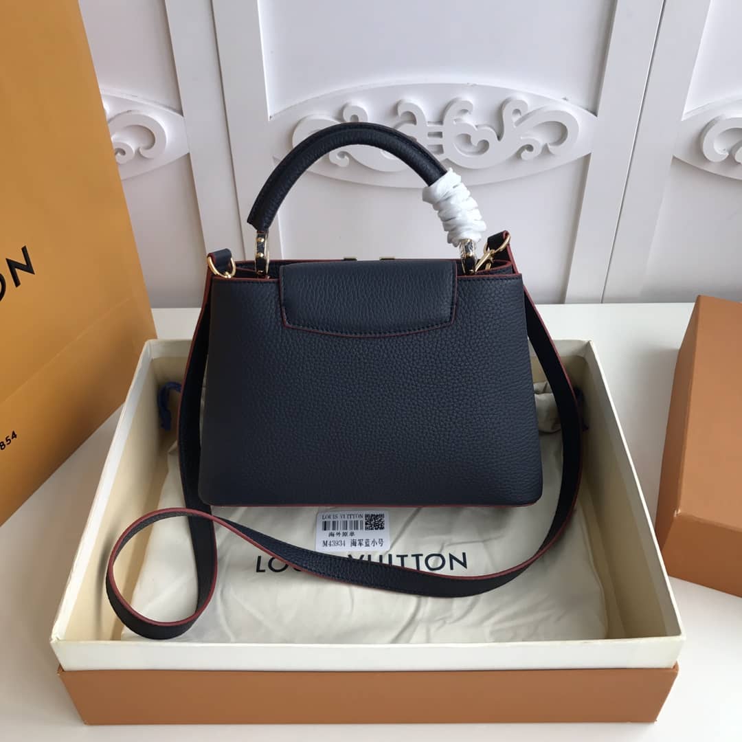 L0vis Vvtt0n Capucines MM 2way Taurillon Leather Shoulder Bag Replica Blue M43934