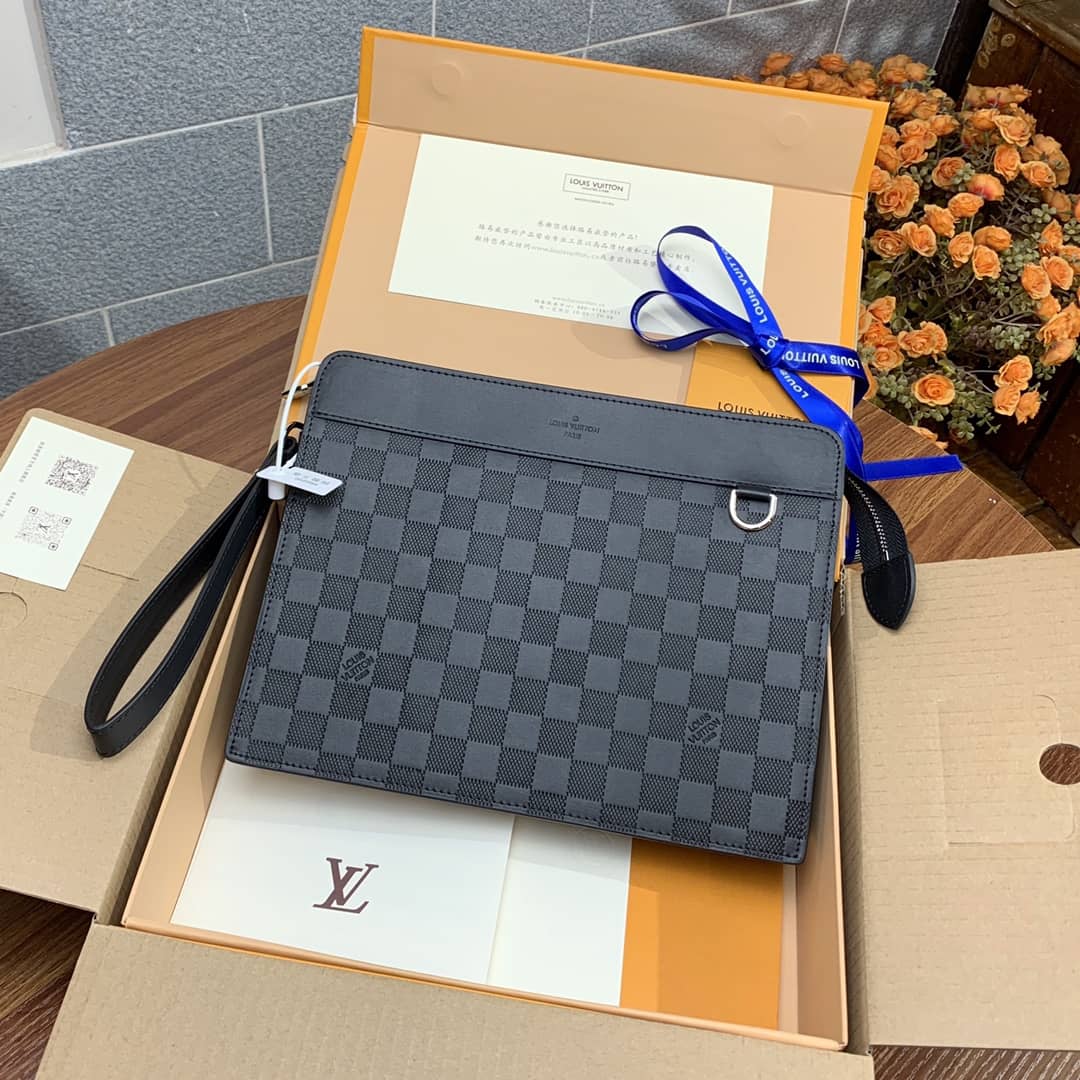 L0vis Vvtt0n Damier Graphite Standing Pouch Replica Black N60448