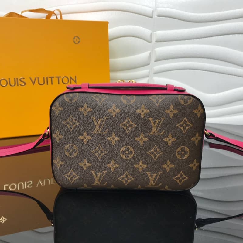 L0vis Vvtt0n Saintonge Monogram Canvas Replica Shoulder Bag Pink Red M43557