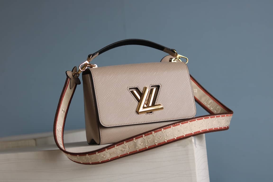 L0vis Vvtt0n Textured Epi Leather Twist Series Bag Gray