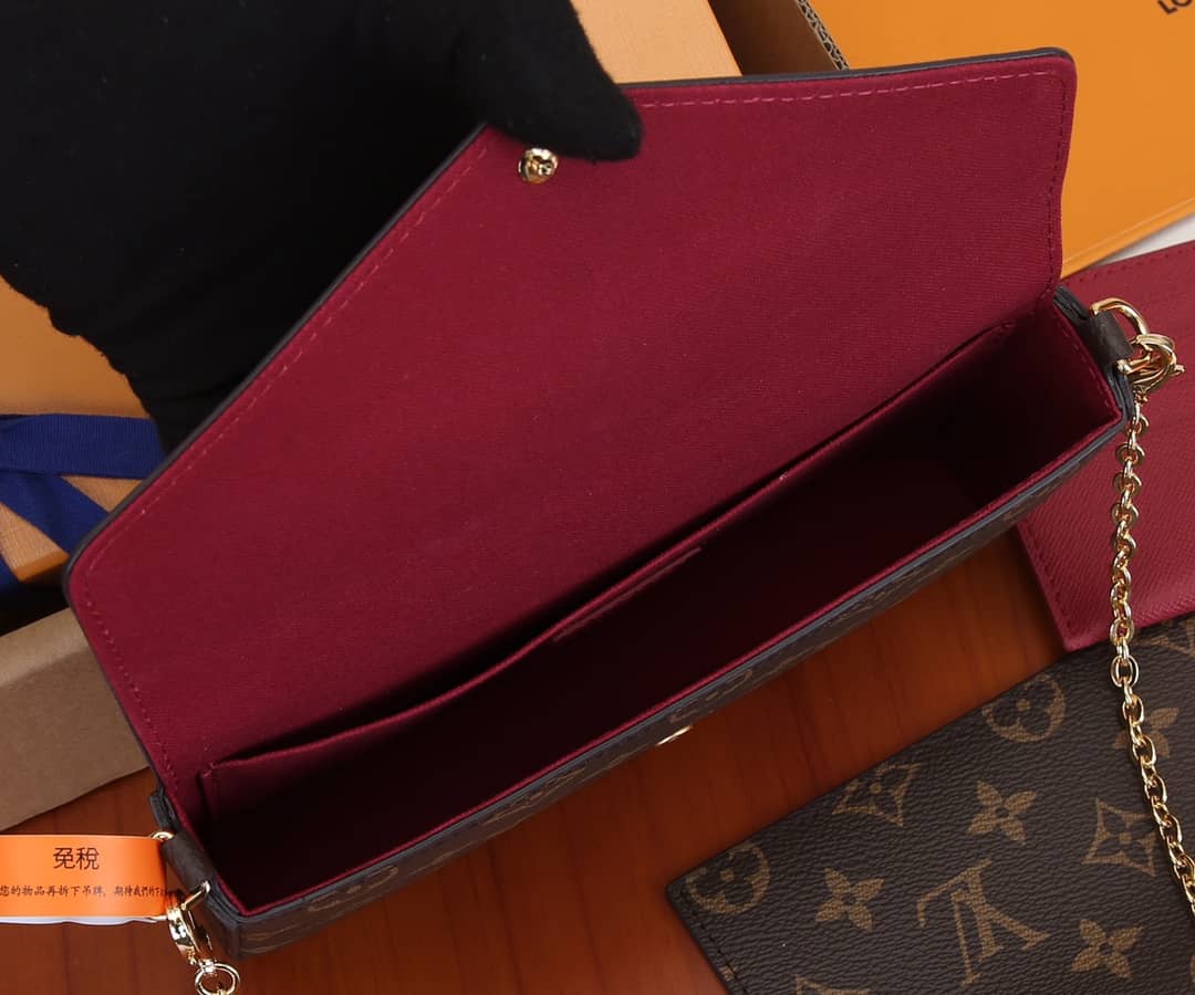 L0vis Vvtt0n Felicie Small Canvas Leather Replica Crossbody Bag M61276