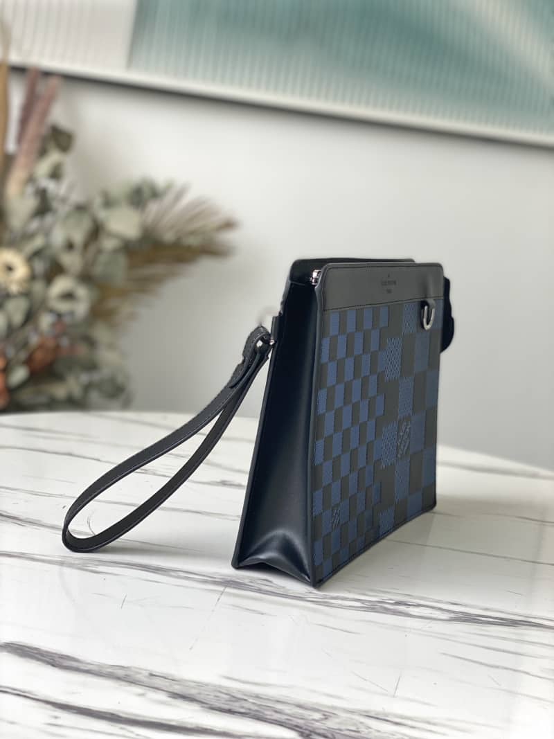 L0vis Vvtt0n Damier 3D Cowhide Leather Standing Replica Pouch N60448