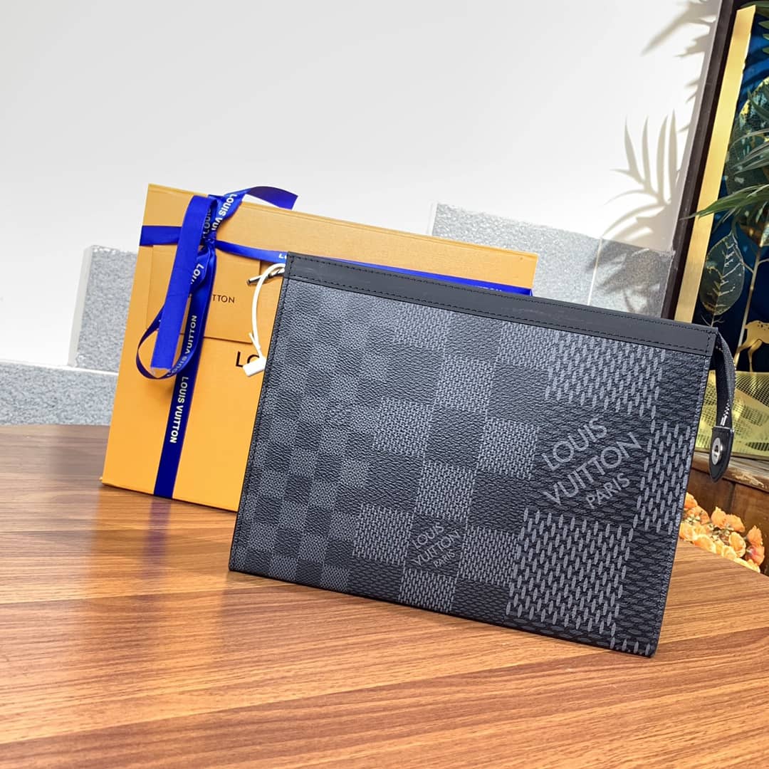 L0vis Vvtt0n Pochette Voyage Damier 3D Coated Canvas Replica Bag N60444