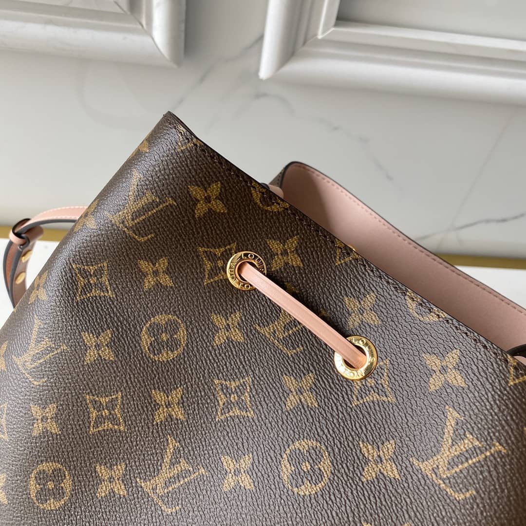 L0vis Vvtt0n Neo Noe Monogram Replica Drawstring Bag Rose M44022
