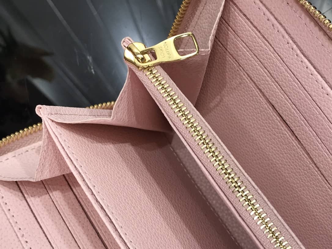 L0vis Vvtt0n Gradient Monogram Leather Zippy Wallet Replica Pink M80402