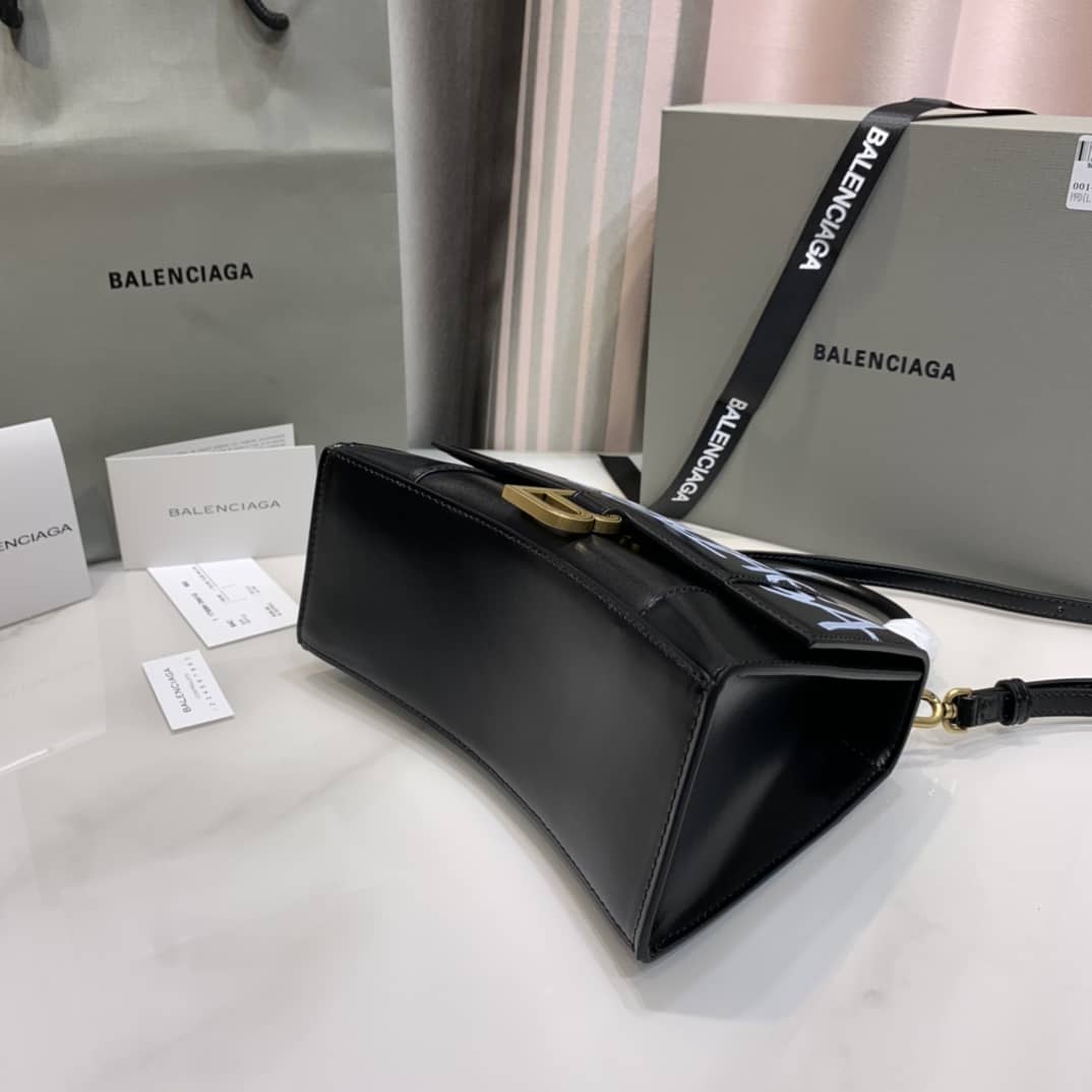 Ba1en*iaga Hourglass Leather Top Handle Replica Bag