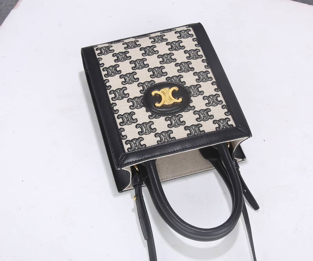 Ce1i*e Dupe  Triomphe Canvas Small Cabas Vertical Replica Bag