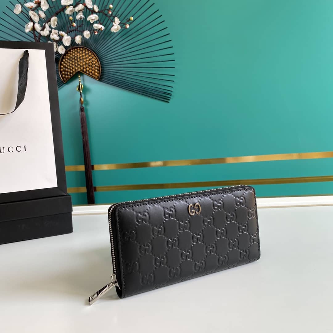 Gvc*1 Signature Zip Around Wallet Black Replica 473928
