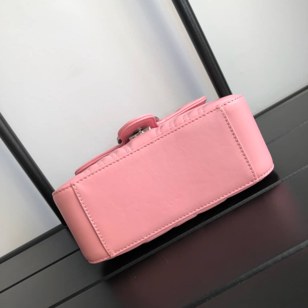 Gvc*1 GG Marmont Mini Leather Top Handle Bag Replica Pink 547260